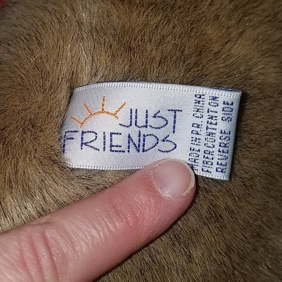 VTG Chosun Just Friends 1996 Brown Moose Plush 15" Reindeer Red Scarf - Picture 5 of 6